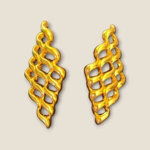 Avon Gold Tone Lattice Earrings